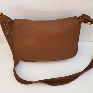 British Tan COACH Patricia's Legacy flap front cross body shoulder bag